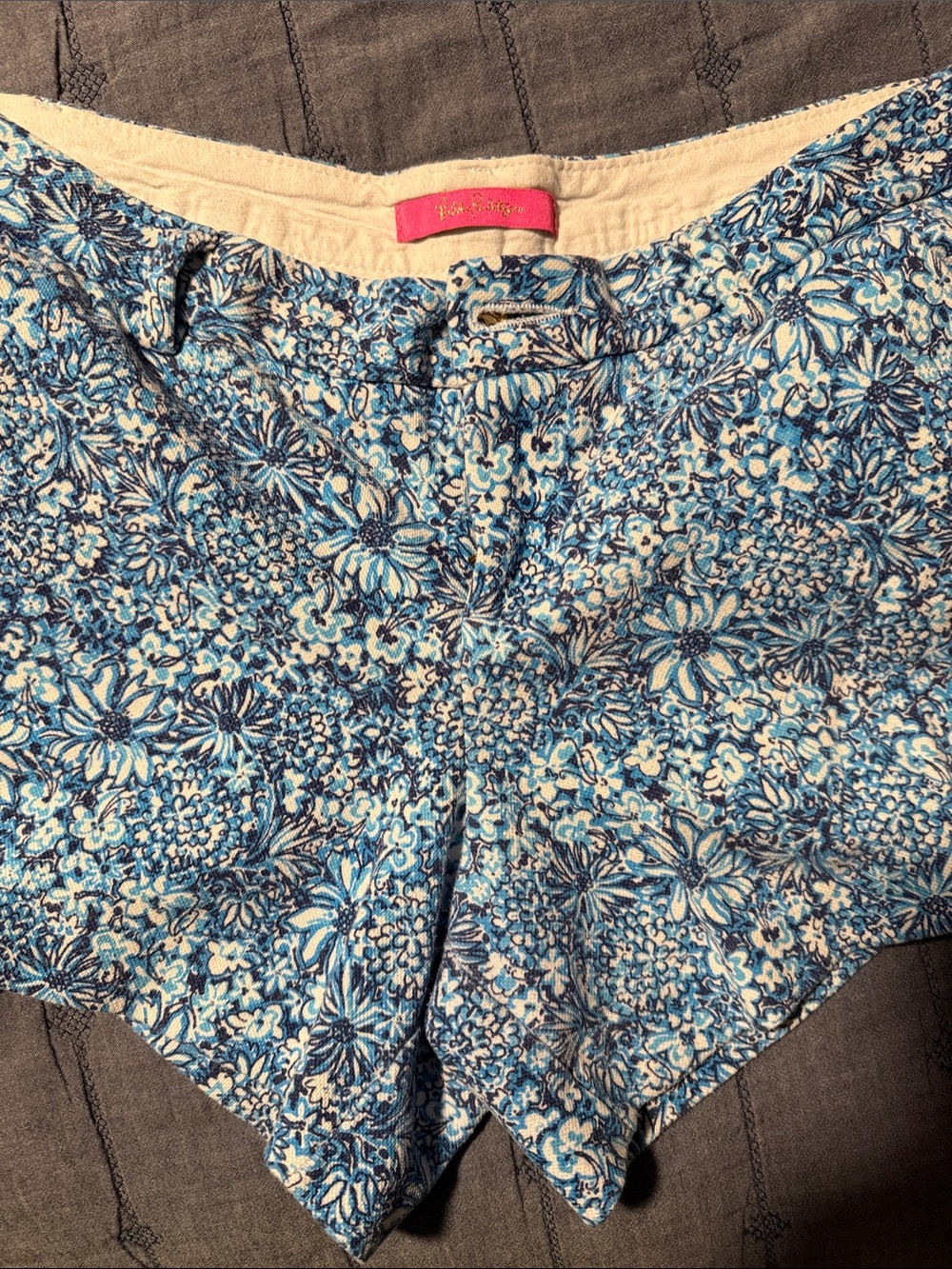 Lily Pulitzer Blue Floral Cotton Shorts